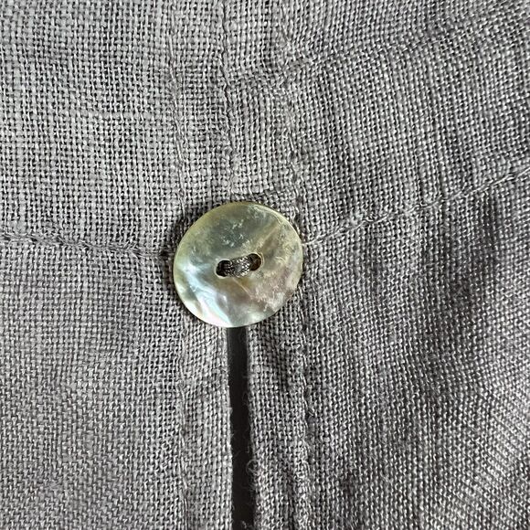 Ellamoda Size S Oversized Beige Asymmetrical Lagenlook Linen Tunic Top Cutout - Picture 6 of 8